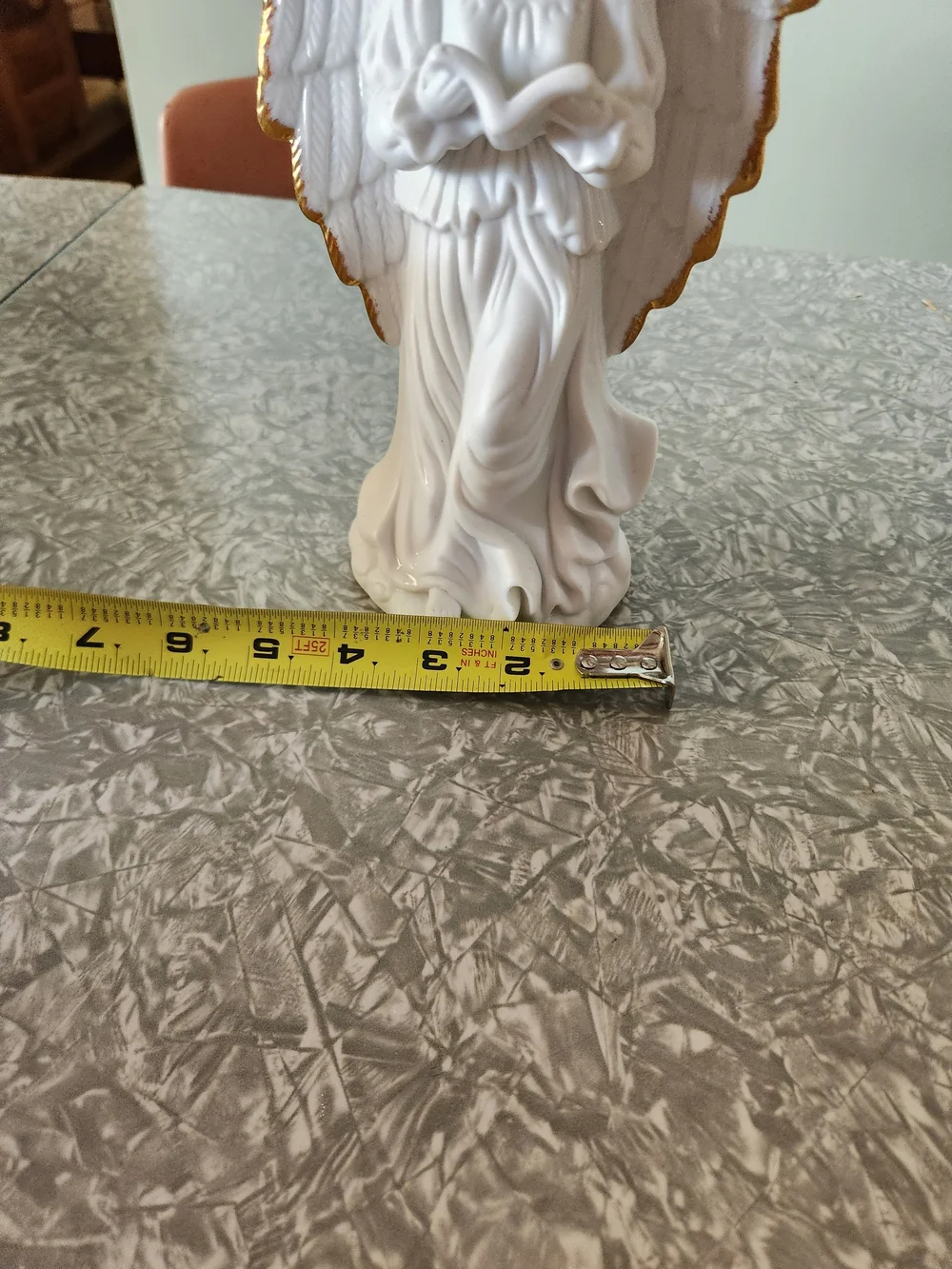 Source Unknown White and Gold Angel Figurine
